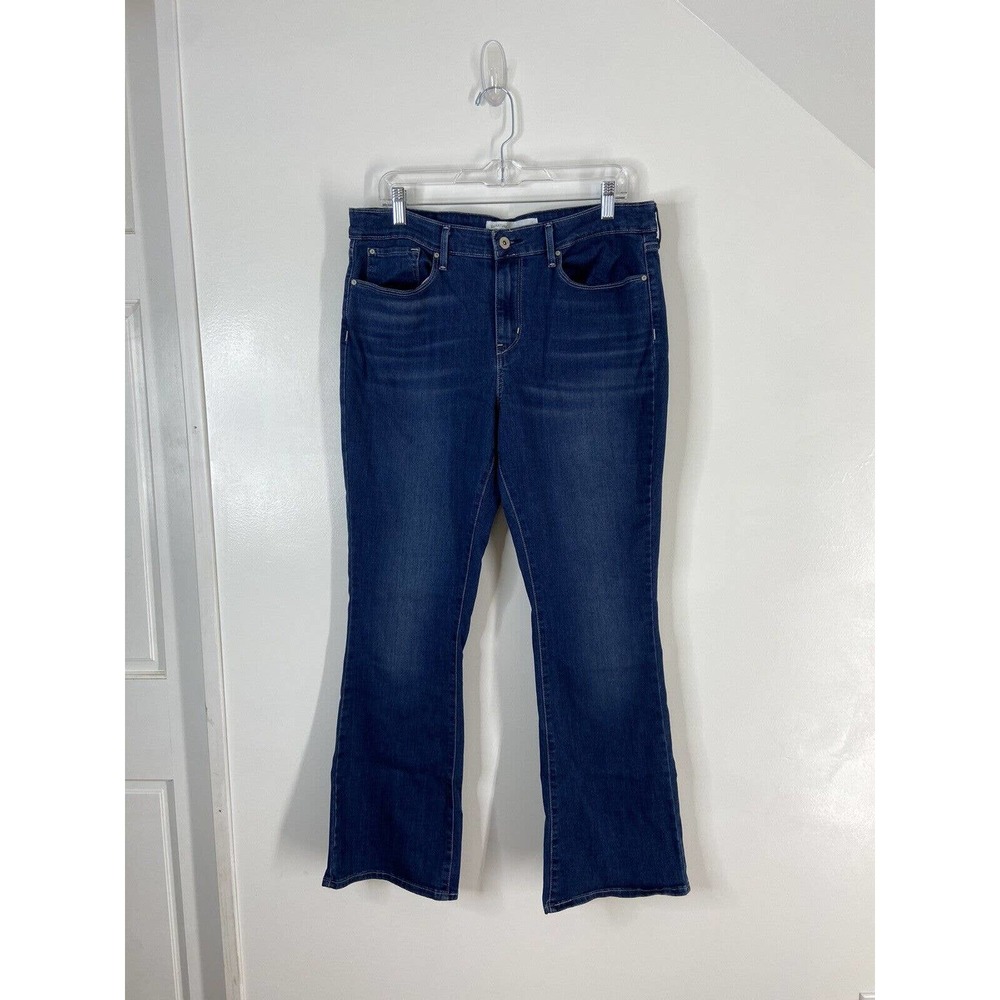 LEVI LEVIS SIGNATURE MID RISE BOOT CUT WOMEN'S JEANS SIZE MISSES 16 Dark Wash